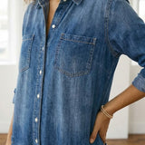 Anaïs | Salopette in denim vintage con bottoni