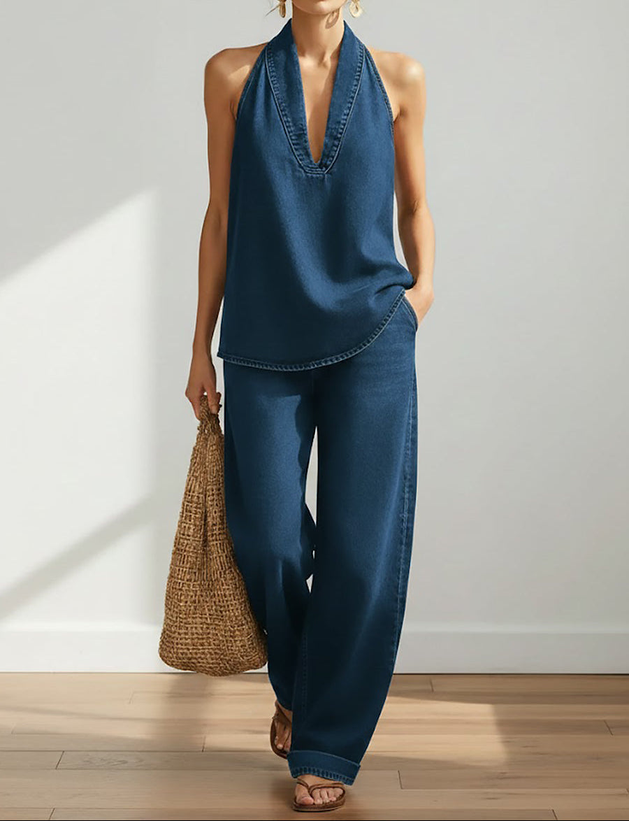 Completo in Denim a Due Pezzi
