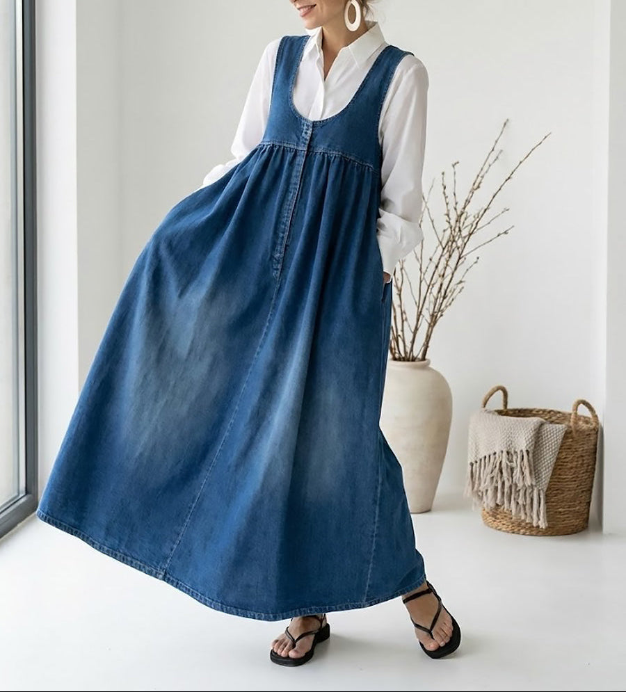 Abito Lungo in Denim Vintage