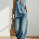 Adrienne | Completo due pezzi in denim vintage