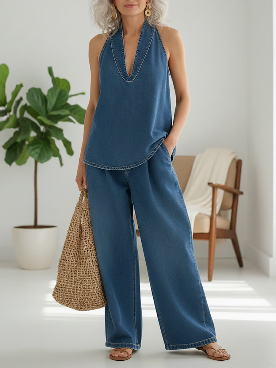 Adrienne | Completo due pezzi in denim vintage