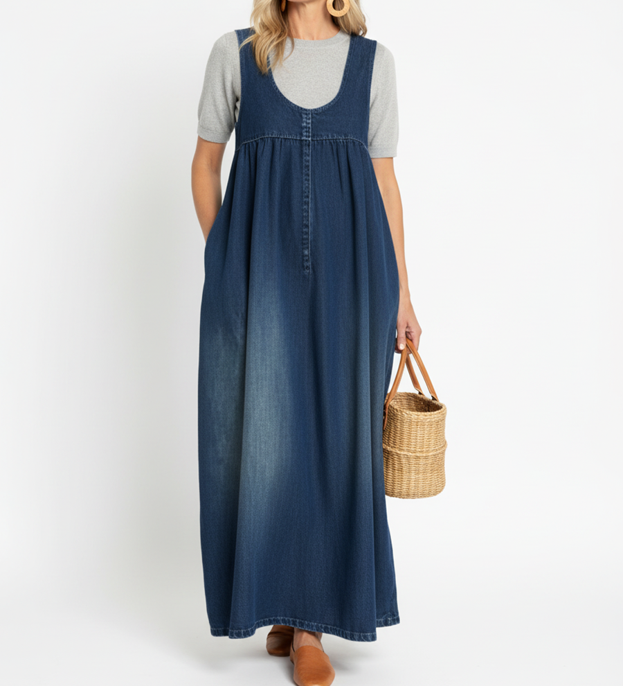 Abito Lungo in Denim Vintage