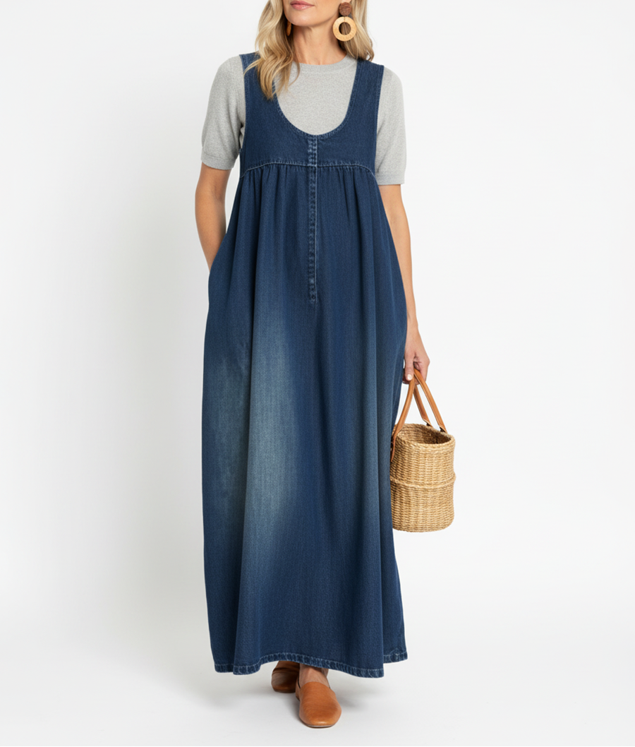 Abito Lungo in Denim Vintage