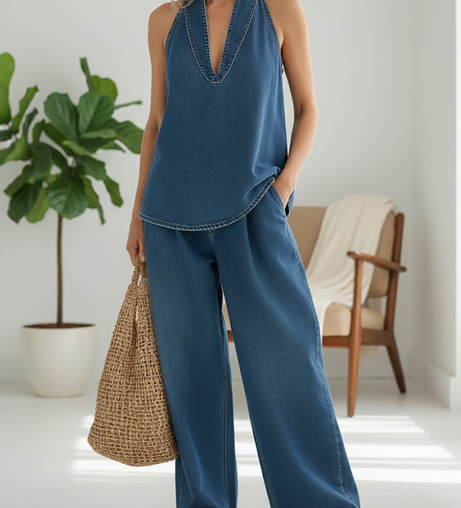 Completo in Denim a Due Pezzi