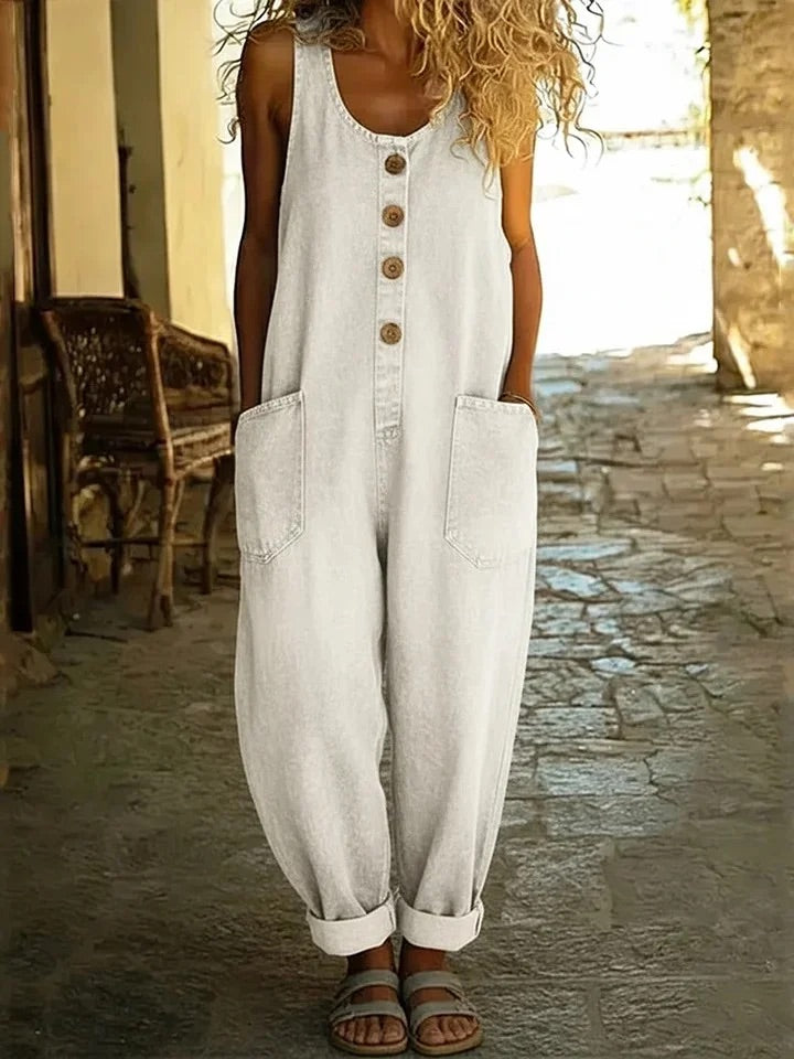 Tuta in Denim con Lavaggio Vintage