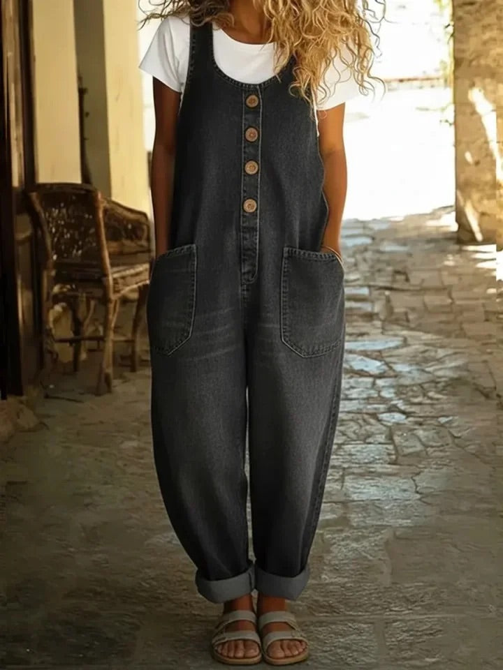 Tuta in Denim con Lavaggio Vintage