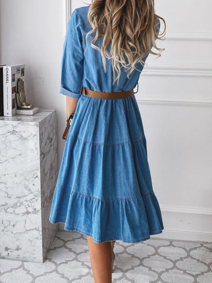 Abito Midi in Denim Casual ed Elegante