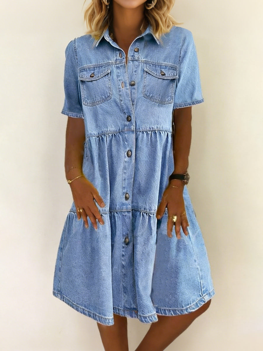 Abito Midi in Denim Casual ed Elegante