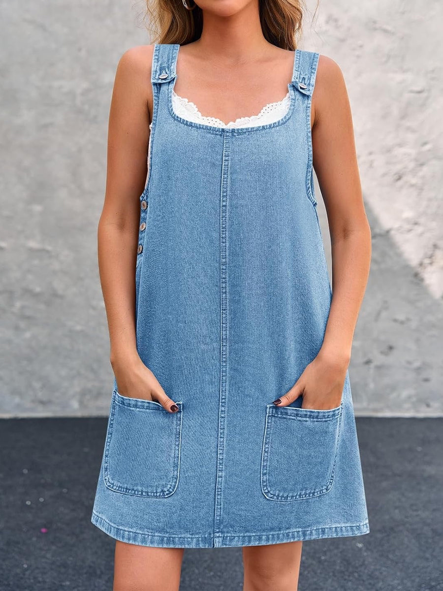 Abito Casual in Denim con Spalline