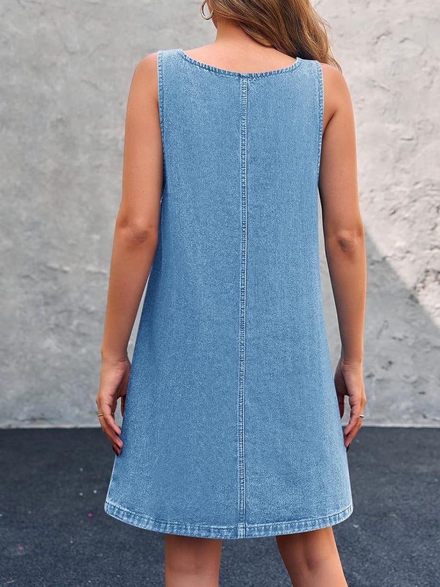 Abito Casual in Denim con Spalline