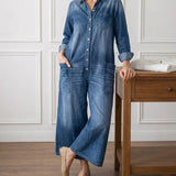 Anaïs | Salopette in denim vintage con bottoni